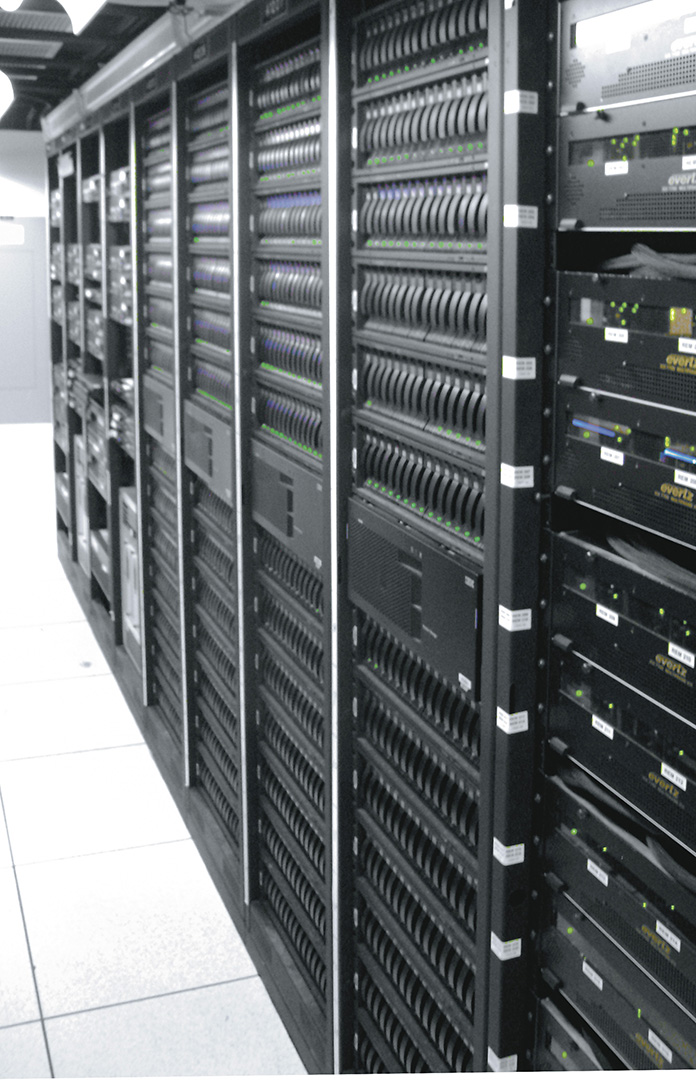 Middle Atlantic gangable racks in a professional AV equipment room